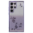 Чохол для Samsung Galaxy S24 Ultra, Glitter Flower, фіолетовий