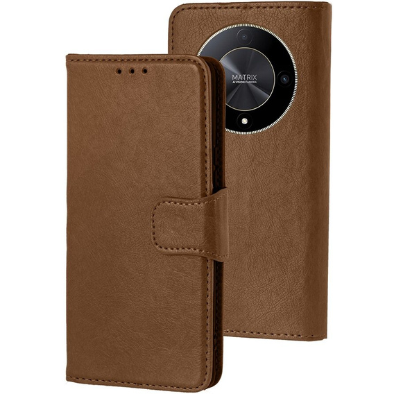 Флип-кейс для Honor Magic 6 Lite 5G, Split Leather, коричневый