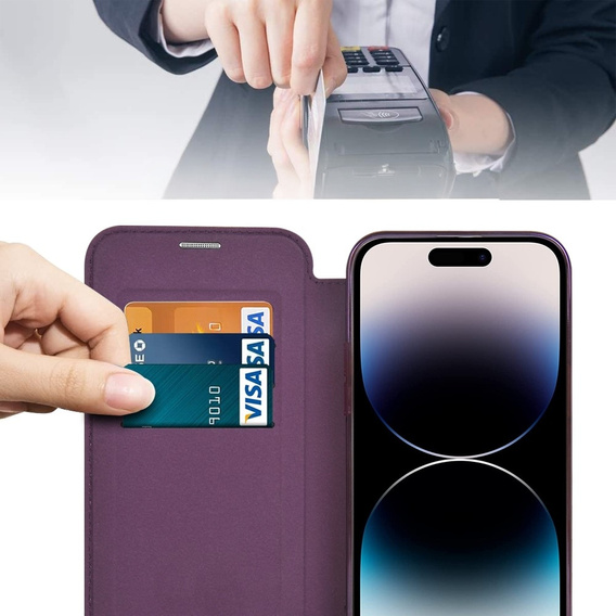 Чохол-книжка для iPhone 14 Pro Max, RFID Wallet MagSafe CamShield, фіолетовий
