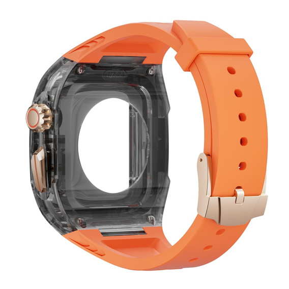 Силиконовый ремешок с чехлом для Apple Watch 1/2/3/4/5/6/7/8/9/10/SE/Ultra/Ultra 2 42/44/45/49MM