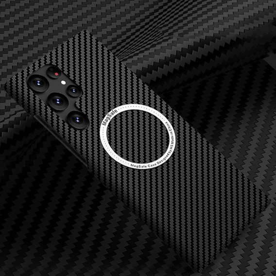 Чехол до Samsung Galaxy S21 Ultra, Magsafe Slim Carbon, чёрный