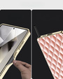Чехол для Samsung Galaxy S25 Ultra, Leather Rhombus, розовый