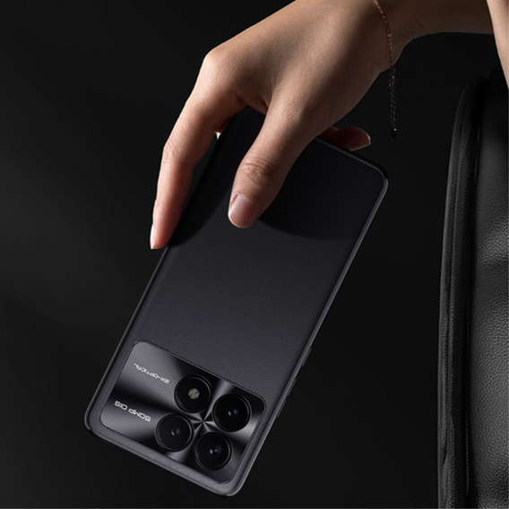Шкіряний чохол для Xiaomi Poco F6 Pro, leather hybrid, чорний