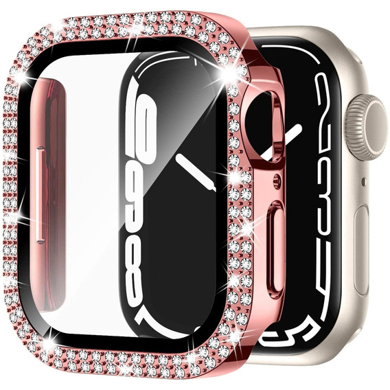2в1 чехол и защитное стекло для часов Apple Watch 4/5/6/SE 44mm, Pink