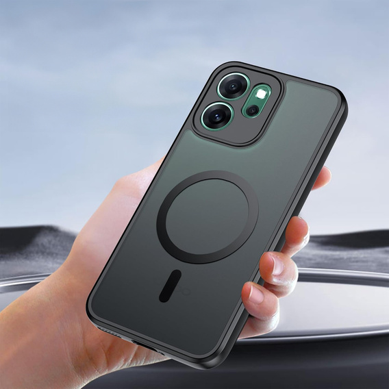 Матовый чехол для Oppo Reno 14, для MagSafe, полупрозрачный черный