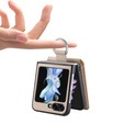 Чохол для Samsung Galaxy Z Flip7 FE / Z Flip6, Card Slot Ring Case, бежевий