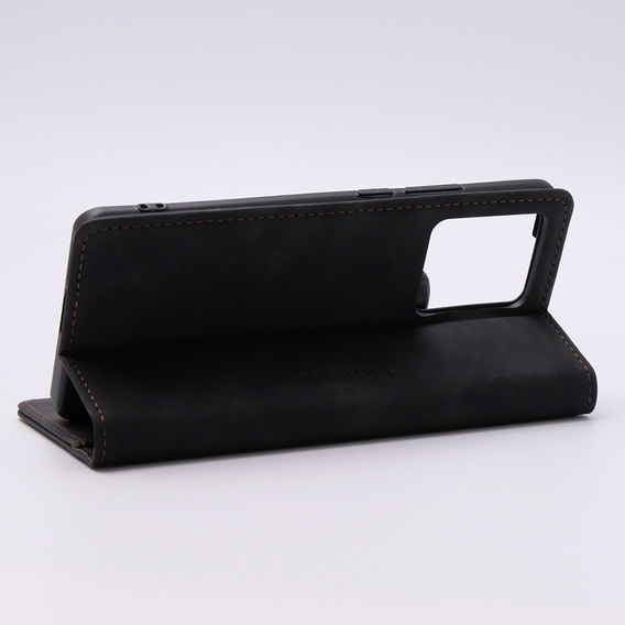 Чехол для Motorola Edge 40, ERBORD Vintage, бумажник с клапаном, чёрный