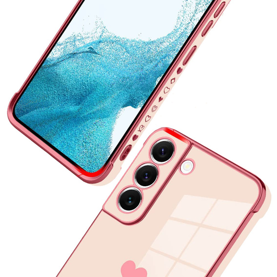 Чехол до Samsung Galaxy S22, Electro heart, розовый rose gold