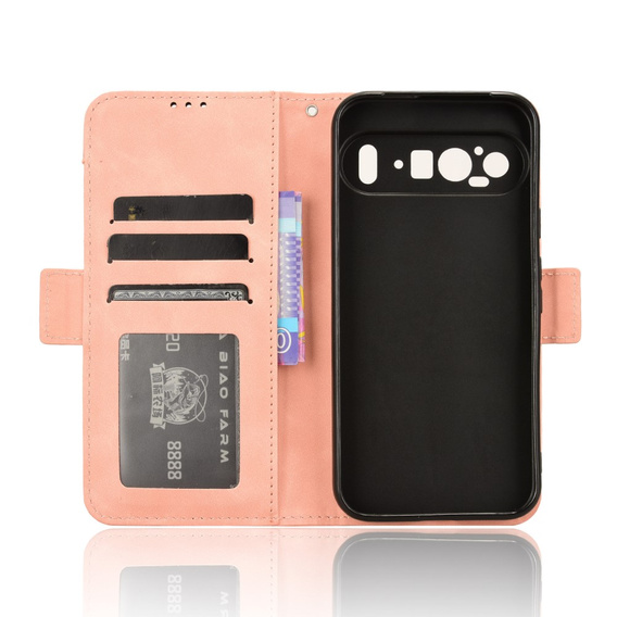 Откидной чехол для Google Pixel 9 Pro XL, Card Slot, розовый