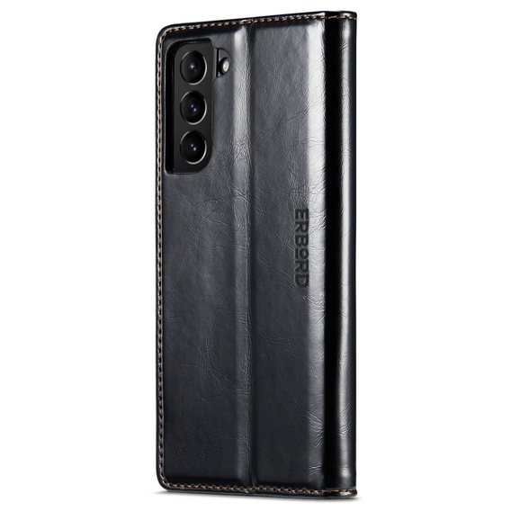 Откидной чехол для Samsung Galaxy S23, ERBORD Waxy Wallet, чёрный