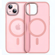 Чехол для iPhone 13, для MagSafe, ERBORD Matt Case, розовый + стекло для экрана