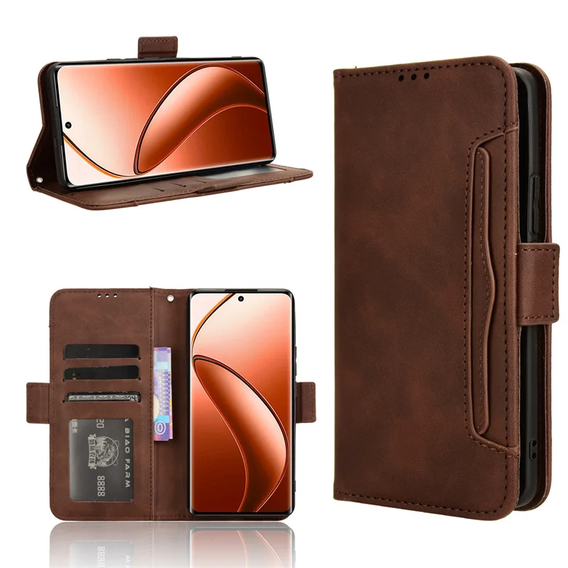 Футляр з клапаном для Motorola Edge 50 Pro, Card Slot, коричневий