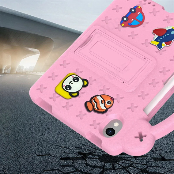 Дитячий чохол для планшета iPad mini 8.3" 2021 (6 gen.) / iPad mini 8.3" 2024 (7 gen.), Cute Patterns, з підставкою, рожевий