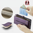 Чехол CASEME для Samsung Galaxy A56 5G, RFID Leather Wallet, с плечевым ремнем, фиолетовый