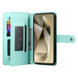 Откидной чехол для Samsung Galaxy S25 Ultra, Wallet Zipper Pocket, зелёный