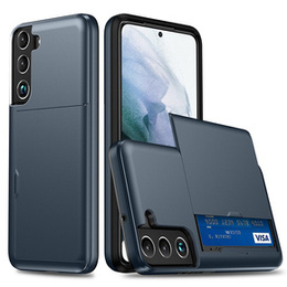 Чехол до Samsung Galaxy S22, Sliding Card Holder, темно-синий