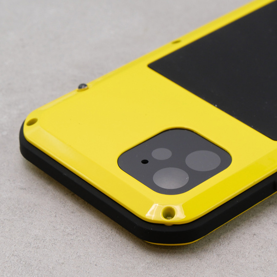 Чехол Love Mei до iPhone 12, armored with glass, жёлтый