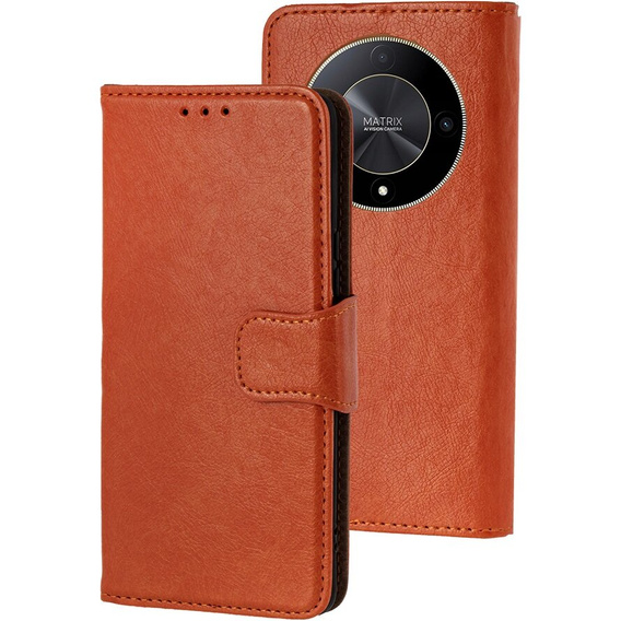 Чохол-фліп для Honor Magic 6 Lite 5G, Split Leather, помаранчевий