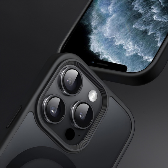 Чехол для iPhone 11 Pro, для MagSafe, ERBORD Matt Case, чёрный + стекло для экрана