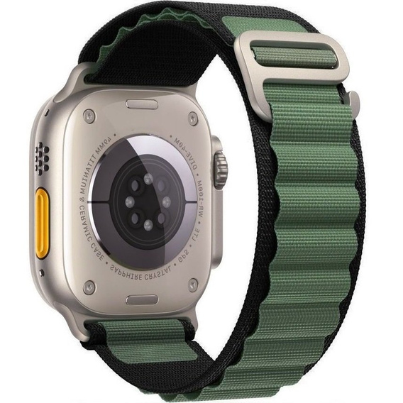 Нейлоновый ремешок до Apple Watch 1/2/3/4/5/6/7/8/SE/ULTRA 42/44/45/49 MM, Green / Black