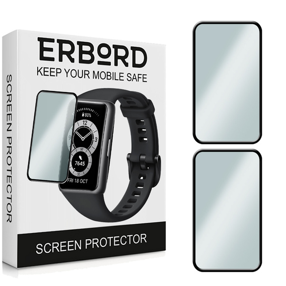 2x Гибридное стекло ERBORD для Huawei Band 6