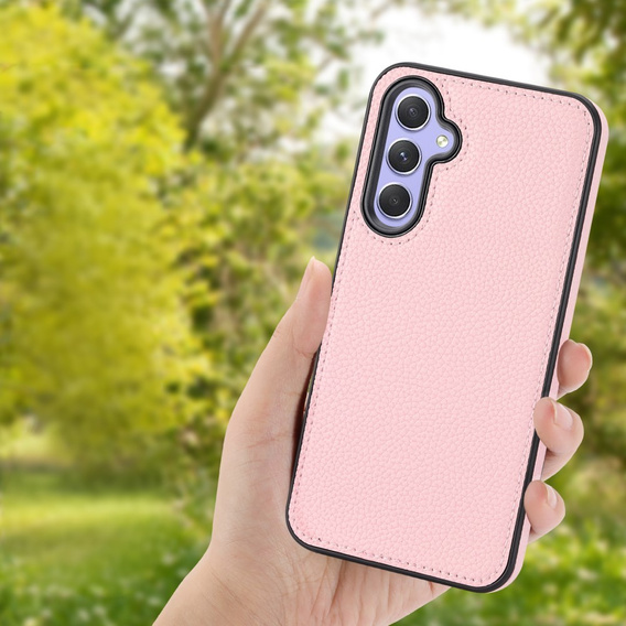 Шкіряний чохол для Samsung Galaxy A54, Lychee leather Case, рожевий