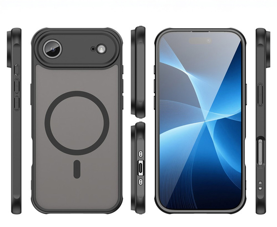 Матовый чехол для iPhone Air, для MagSafe, с защитой камеры, матовый черный