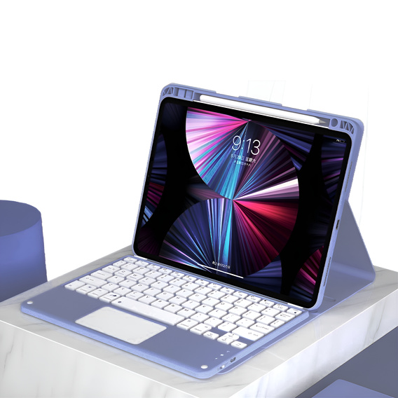 Чохол + клавіатура iPad 10.2 2021 / 2020 / 2019 / Air 10.5 2019, Leather Pen Slot TouchPad, фіолетовий