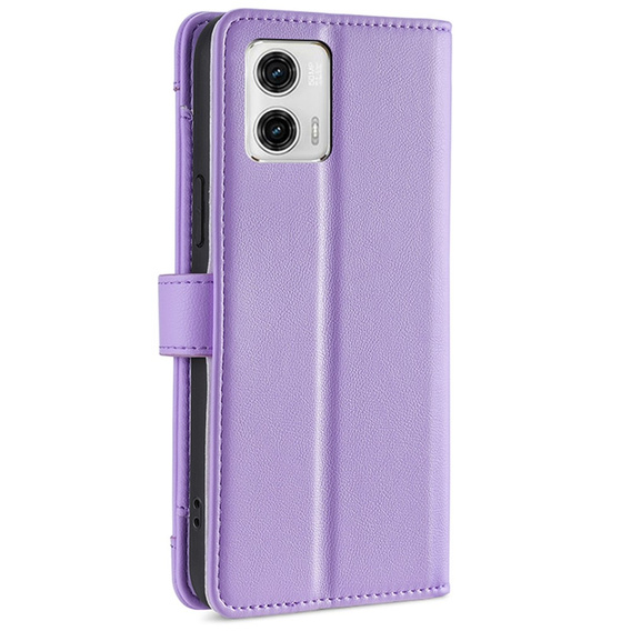 Откидной чехол для Motorola Moto G73 5G, Wallet Zipper Pocket, фиолетовый