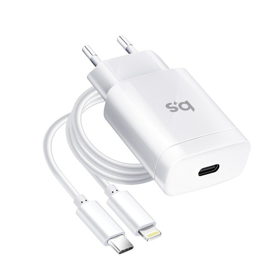Зарядное устройство Blue Star 18W PD/QC4.0 + Кабель Type-C - Lightning, White