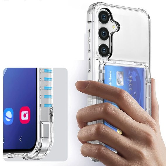 Чехол для Samsung Galaxy S24, Card Holder, прозрачный