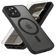 Чохол для iPhone 12 Pro Max, для MagSafe, ERBORD Matt Case, чорний + захисне скло