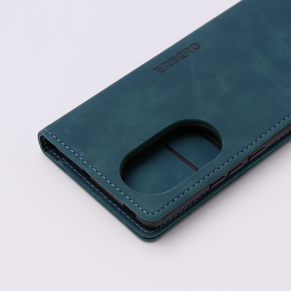 Чехол для Oppo Reno 10 / 10 Pro, ERBORD Vintage, бумажник с клапаном, синий