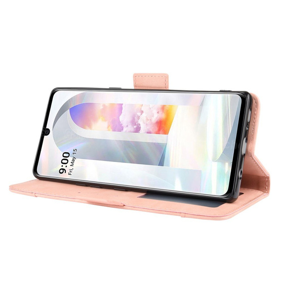 Откидной чехол для LG Velvet, Card Slot, розовый