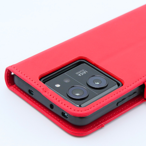 Футляр з клапаном для Xiaomi 13T / 13T Pro, Card Slot, червоний