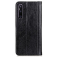 Чехол до Sony Xperia 1 V, Wallet Litchi Leather, чёрный