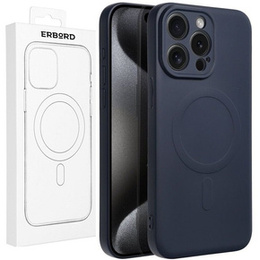 ERBORD Чехол Silicone Mag Cover для iPhone 15 Pro Max, титаново-синий