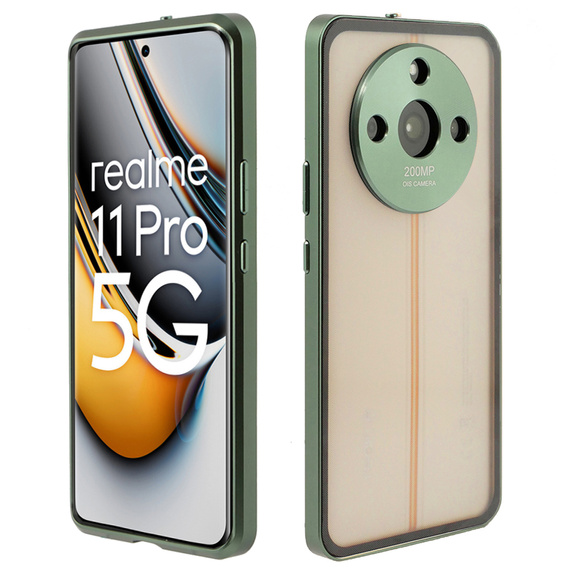 Чохол для Realme 11 Pro 5G / Pro+ 5G, Frame Case, зелений