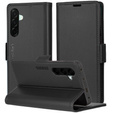 Чехол для Samsung Galaxy A26, ERBORD Glossy Litchi, кошелек с клапаном, чёрный