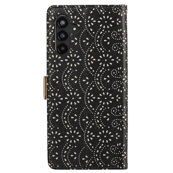 Чохол-кришка для Samsung Galaxy A25 5G, Wallet Pocket Zipper Lace, чорний