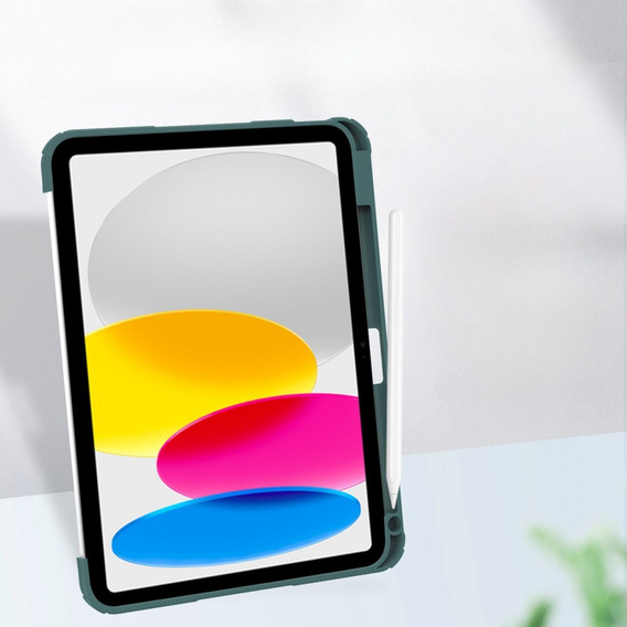 Чехол для iPad 10.9 2022 10 Gen, Smartcase Hybrid, с местом для стилуса, тёмно-зелёный