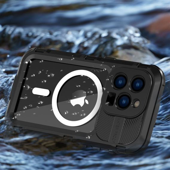 IP68 Водонепроницаемый чехол для iPhone 14 Pro, SHELLBOX MagSafe, чёрный
