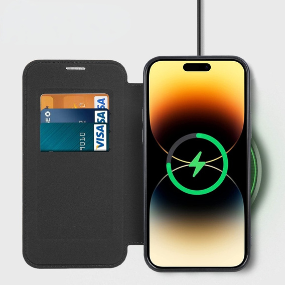 Чохол-книжка для iPhone 14 Pro, RFID Wallet MagSafe CamShield, чорний