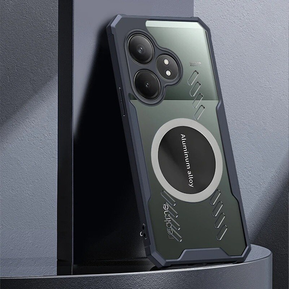 Чехол для Realme GT 6 / 6T, с магнитной пластиной, прозрачный / черный