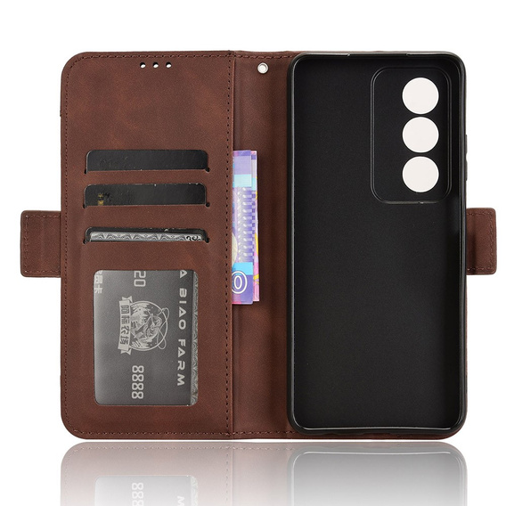 Откидной чехол для Oppo A80, Card Slot, коричневый