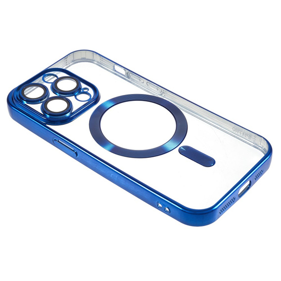 Чехол для iPhone 13 Pro, Electro MagSafe, синий + стекло для экрана