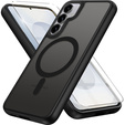 Чохол для Samsung Galaxy S25 / S24, для MagSafe, ERBORD Matt Case, чорний + захисне скло
