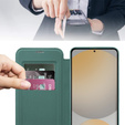 Чохол-книжка для Samsung Galaxy S24 FE, RFID Wallet MagSafe CamShield, зелений