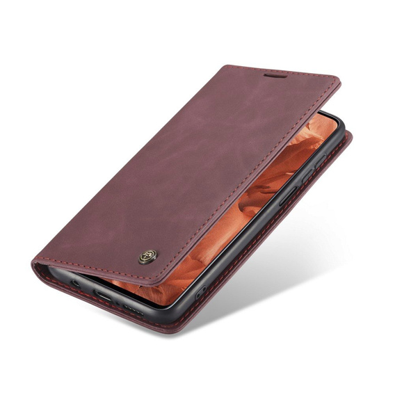 Чехол CASEME для Xiaomi do Redmi Note 9s / 9 Pro, Leather Wallet Case, бордовый