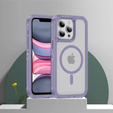 Чехол с рамкой для iPhone 12/12 Pro, для MagSafe, прозрачный / фиолетовый
